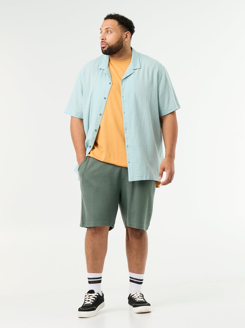 Bermuda chino com cintura elástica Verde - Kiabi