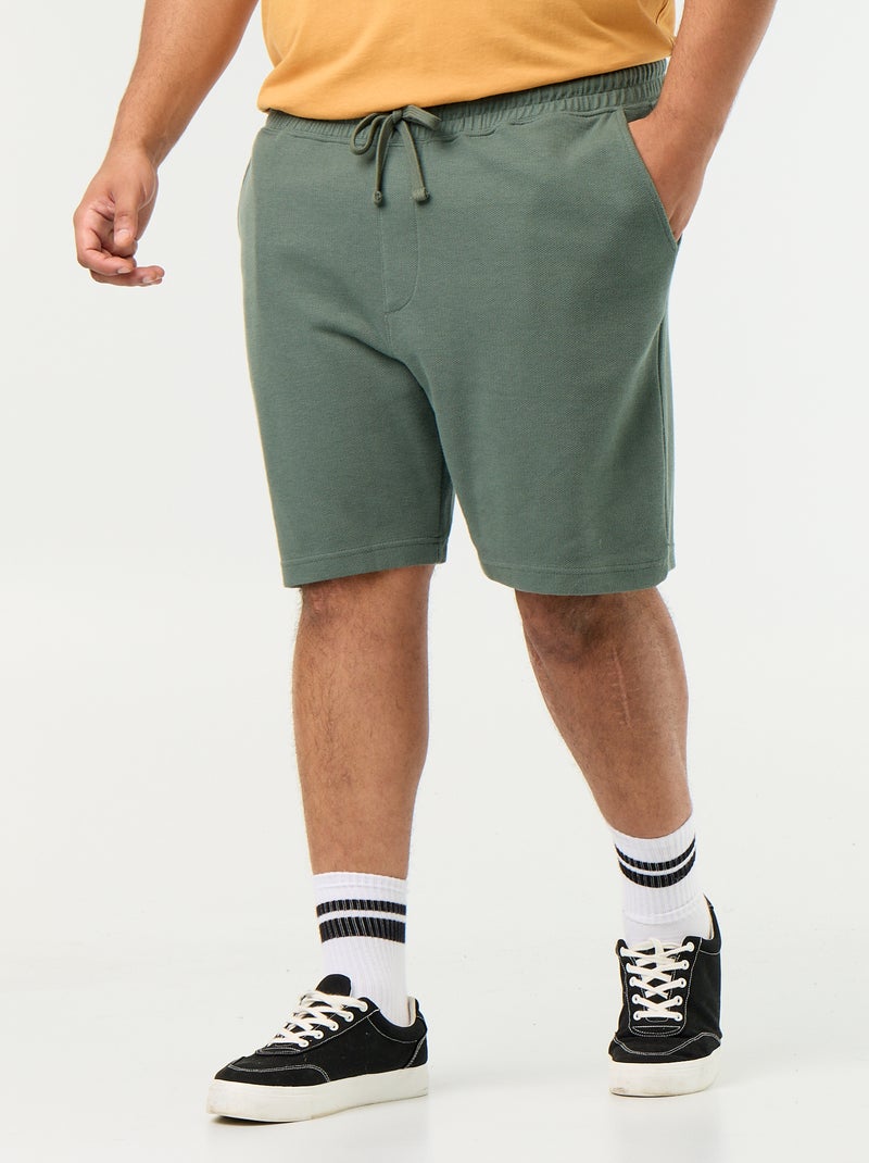Bermuda chino com cintura elástica Verde - Kiabi