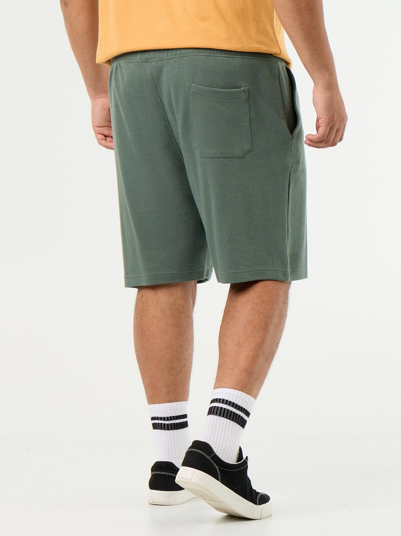 Bermuda chino com cintura elástica Verde - Kiabi