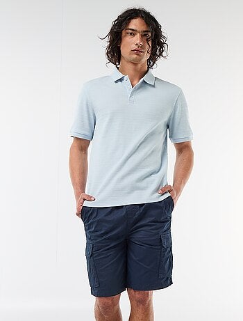 Bermuda chino em popeline com bolsos de aba