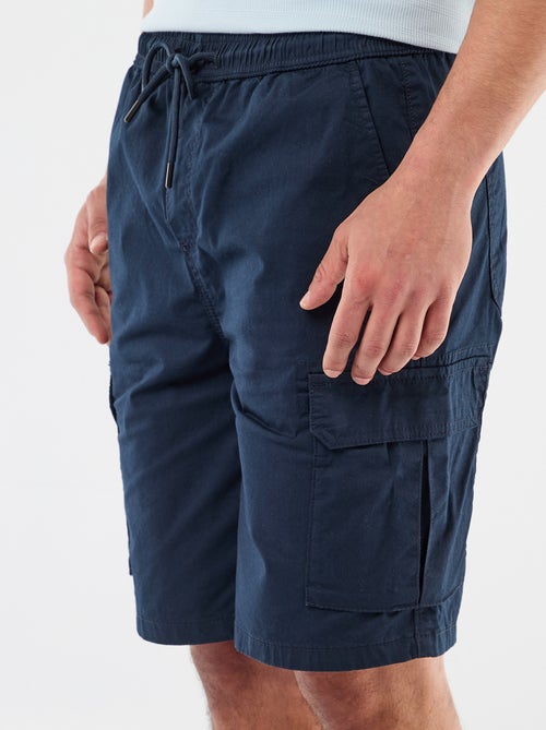 Bermuda chino em popeline com bolsos de aba - Kiabi
