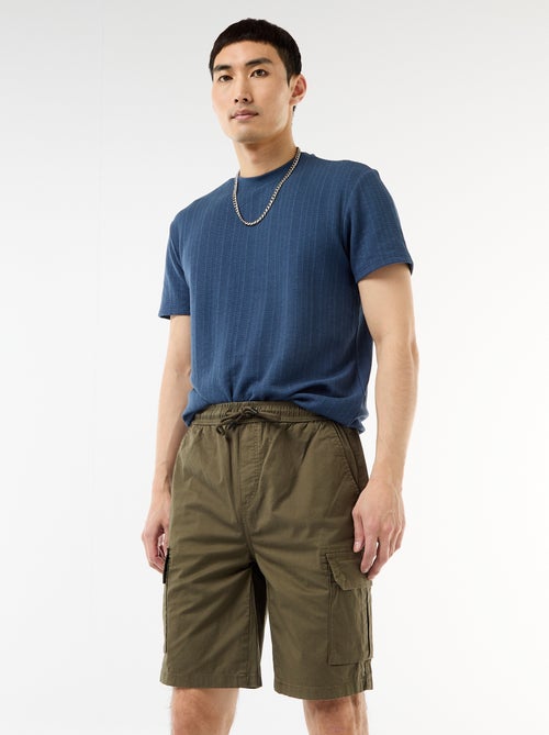 Bermuda chino em popeline com bolsos de aba - Kiabi