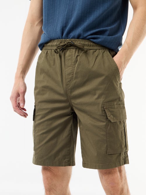 Bermuda chino em popeline com bolsos de aba - Kiabi