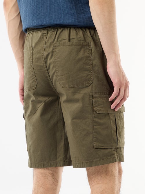 Bermuda chino em popeline com bolsos de aba - Kiabi