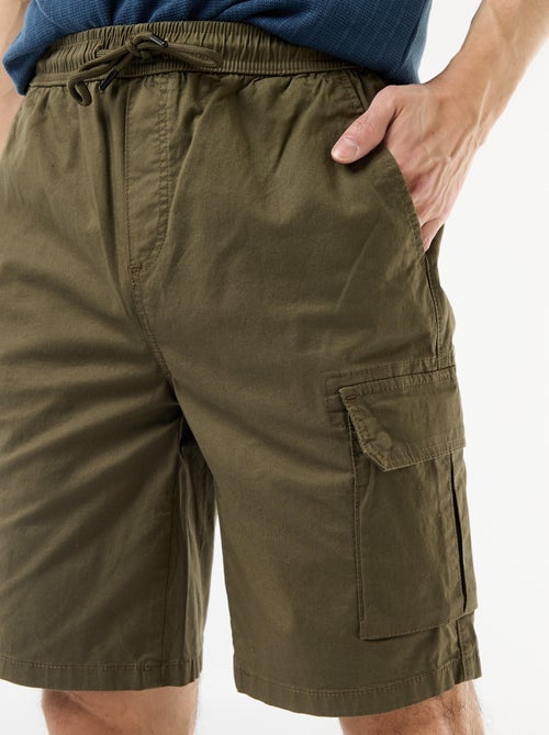 Bermuda chino em popeline com bolsos de aba - Kiabi