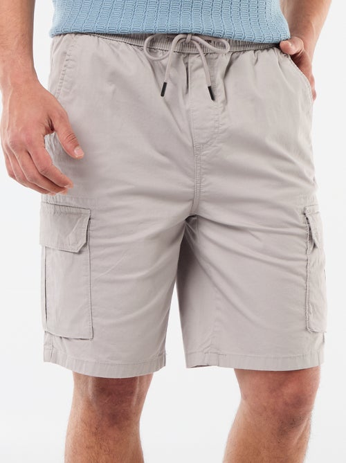 Bermuda chino em popeline com bolsos de aba - Kiabi
