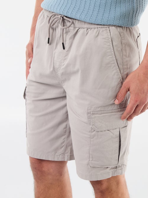 Bermuda chino em popeline com bolsos de aba - Kiabi