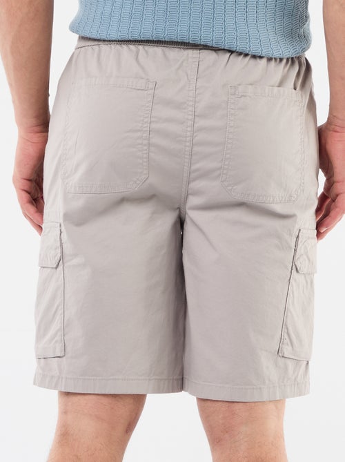 Bermuda chino em popeline com bolsos de aba - Kiabi