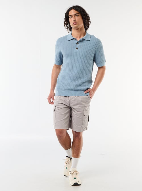 Bermuda chino em popeline com bolsos de aba - Kiabi