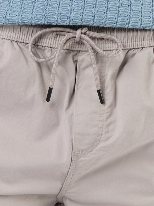 Bermuda chino em popeline com bolsos de aba - Kiabi