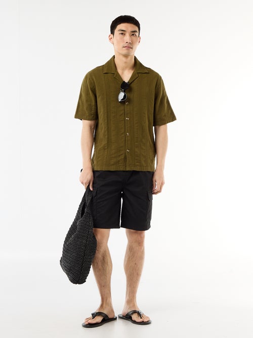 Bermuda chino em popeline com bolsos de aba - Kiabi