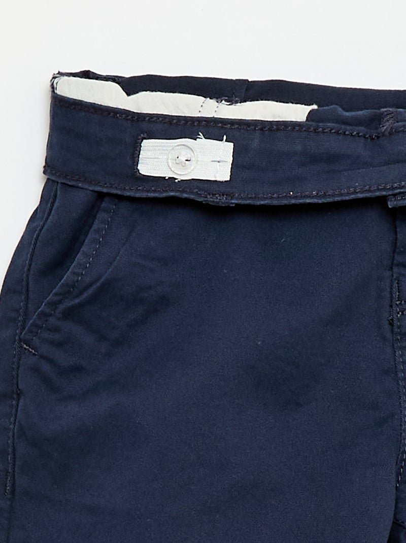 Bermuda chino em sarja Azul - Kiabi