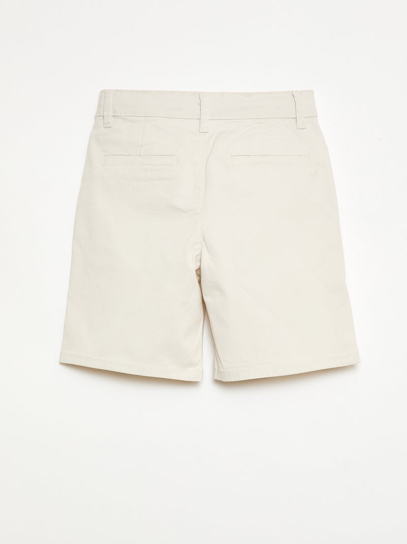 Bermuda chino em sarja Branco - Kiabi