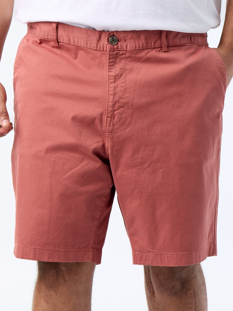Bermuda chino em sarja Rosa - Kiabi