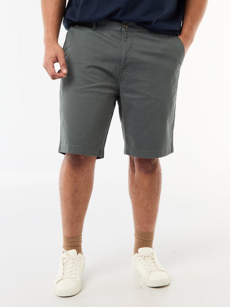 Bermuda chino em sarja Verde - Kiabi