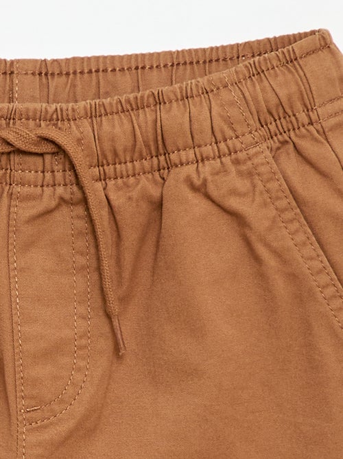 Bermuda chino liso com cordões de ajuste - Kiabi