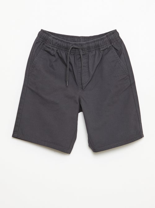 Bermuda chino liso com cordões de ajuste - Kiabi