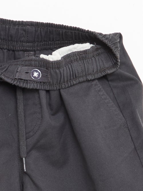 Bermuda chino liso com cordões de ajuste - Kiabi
