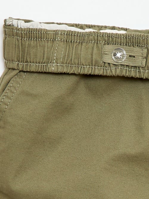 Bermuda chino liso com cordões de ajuste - Kiabi