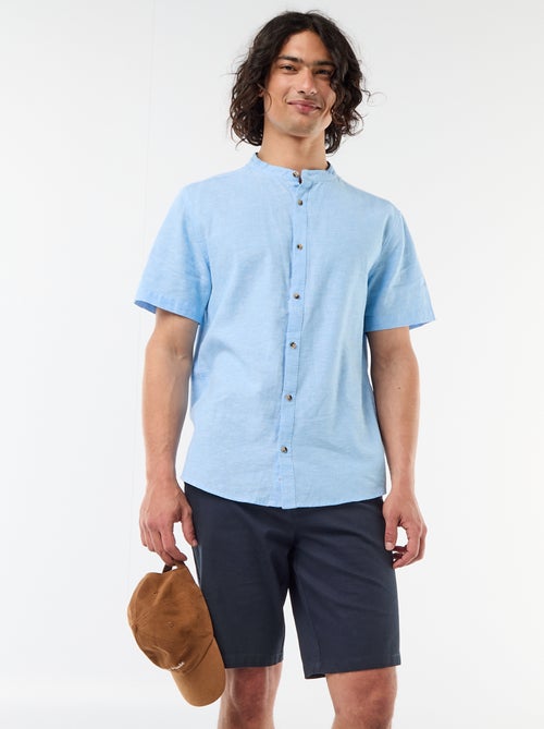 Bermuda chino liso em dobby - Kiabi