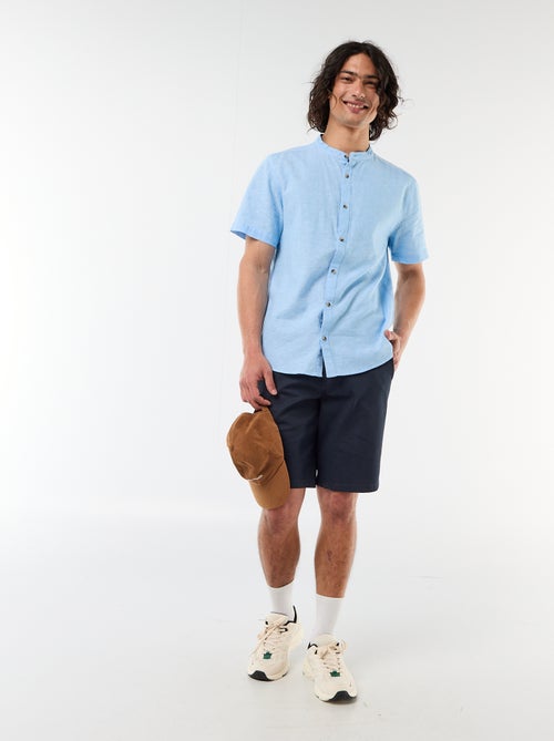 Bermuda chino liso em dobby - Kiabi