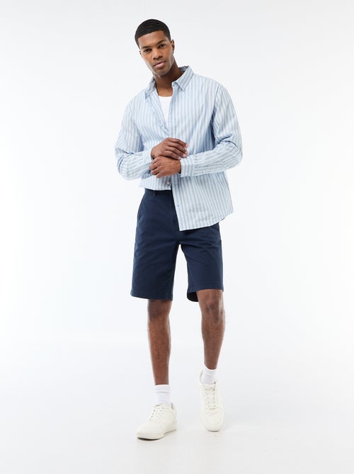 Bermuda chino liso em sarja - Kiabi