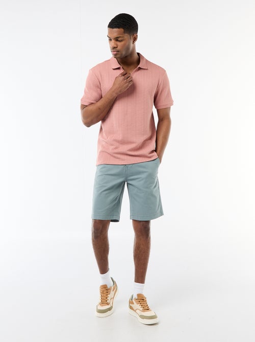 Bermuda chino liso em sarja - Kiabi