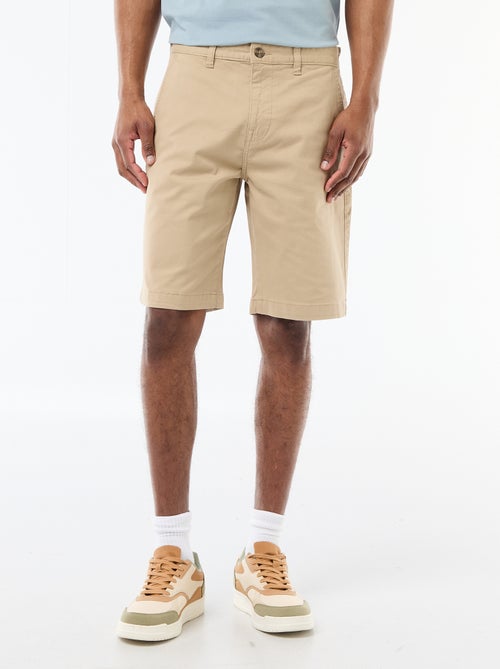 Bermuda chino liso em sarja - Kiabi