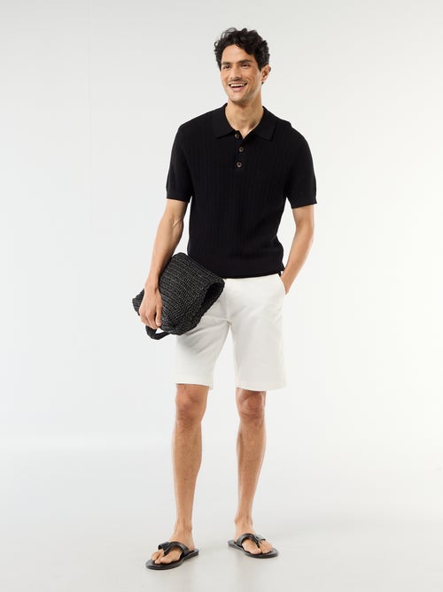 Bermuda chino liso em sarja - Kiabi