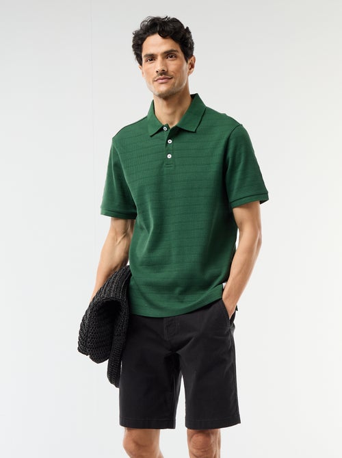 Bermuda chino liso em sarja - Kiabi