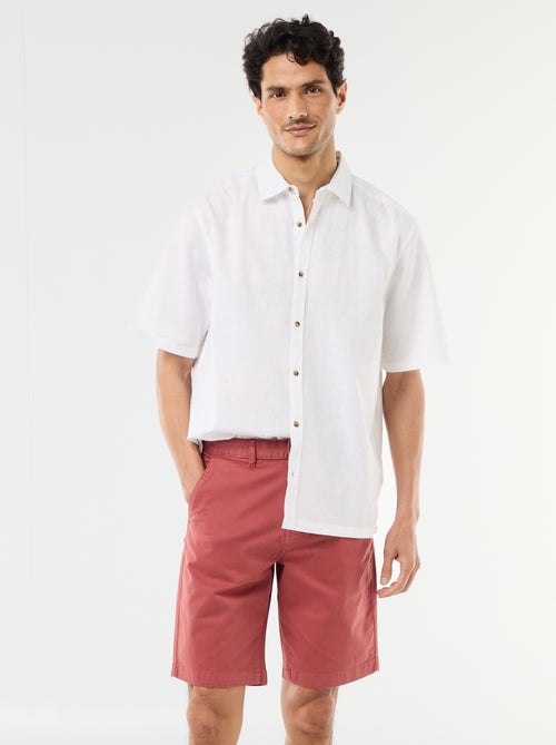 Bermuda chino liso em sarja - Kiabi