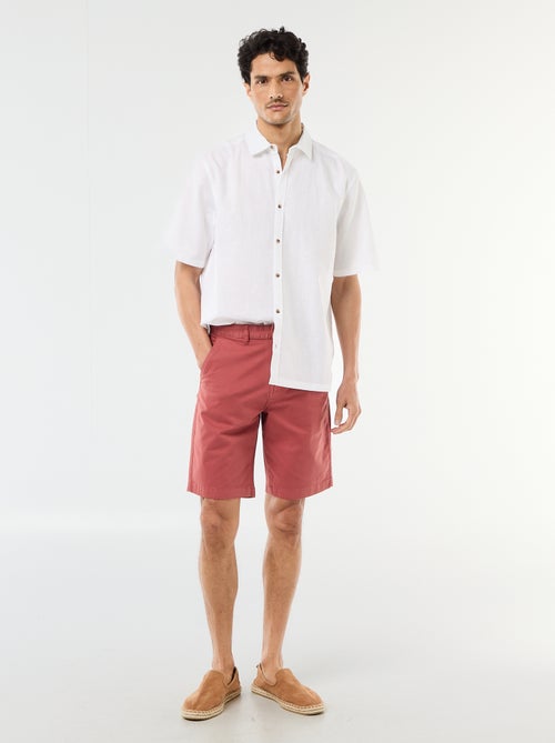 Bermuda chino liso em sarja - Kiabi