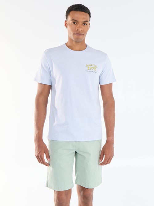 Bermuda chino liso em sarja - Kiabi