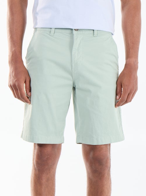 Bermuda chino liso em sarja - Kiabi