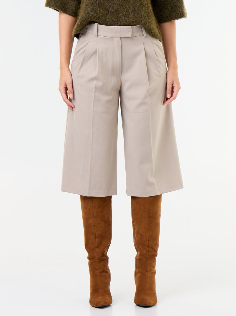 Bermuda comprida estilo chino Beige - Kiabi