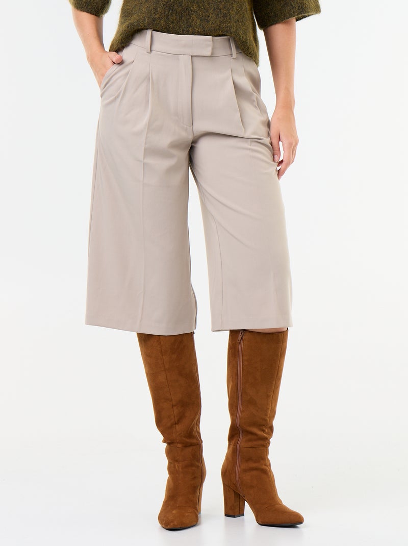 Bermuda comprida estilo chino Beige - Kiabi