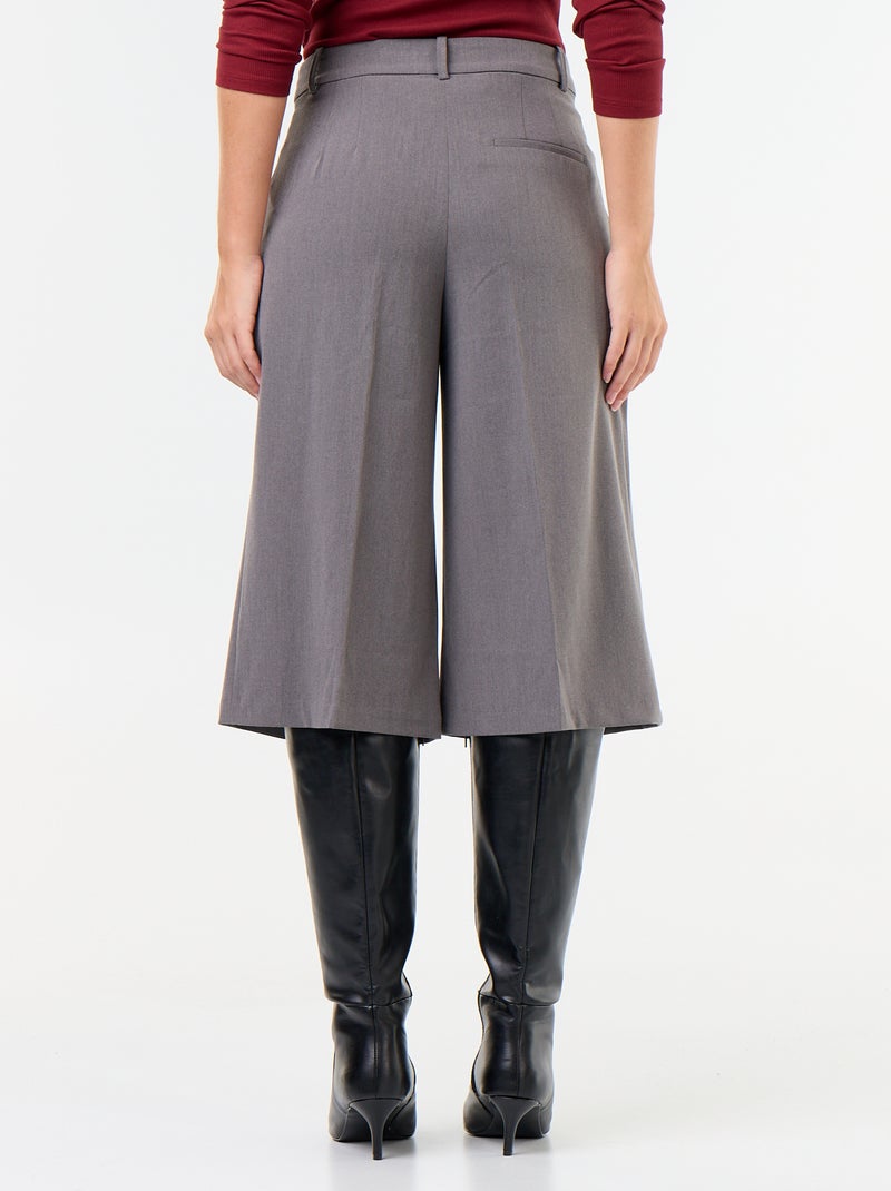 Bermuda comprida estilo chino Cinza - Kiabi