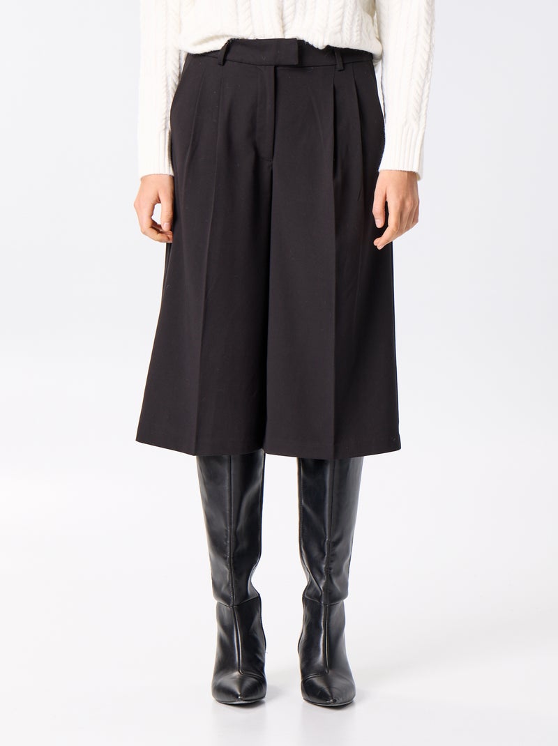 Bermuda comprida estilo chino Preto - Kiabi