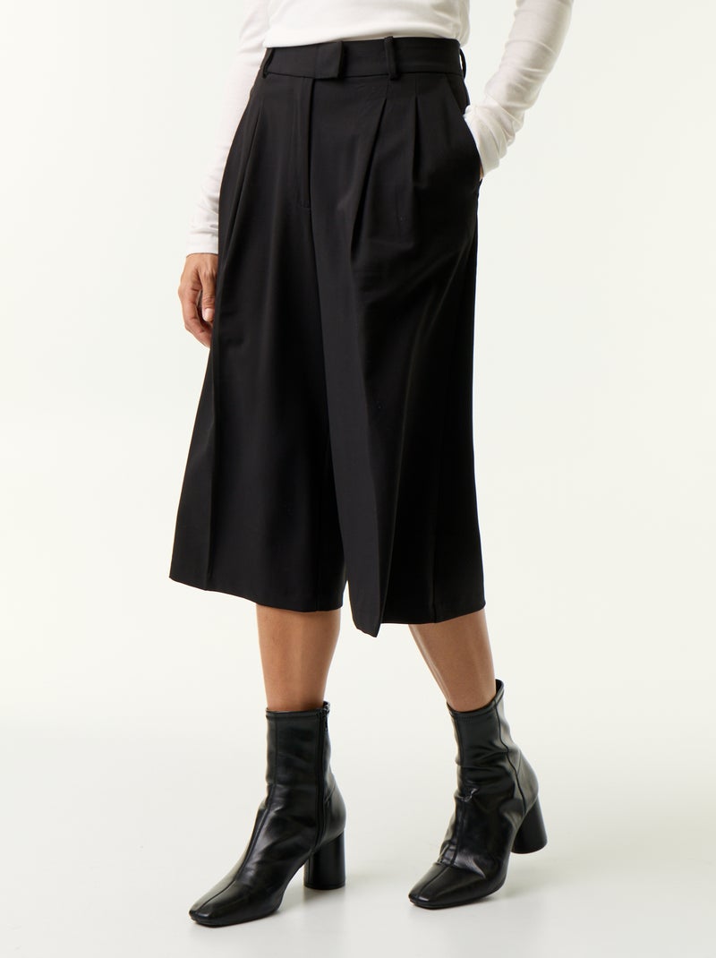 Bermuda comprida estilo chino Preto - Kiabi