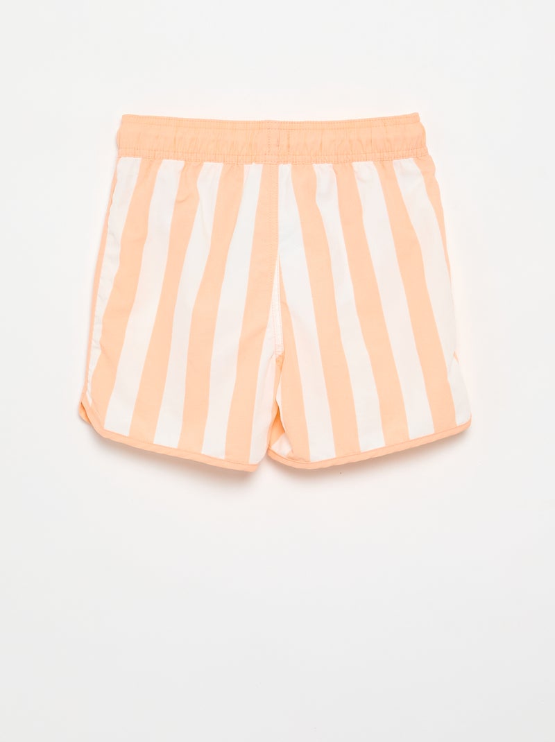 Bermuda de banho às riscas Laranja - Kiabi