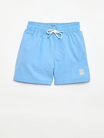 Bermuda de banho com efeito waffle