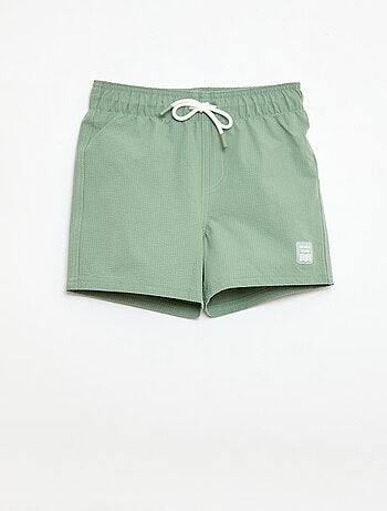 Bermuda de banho com efeito waffle