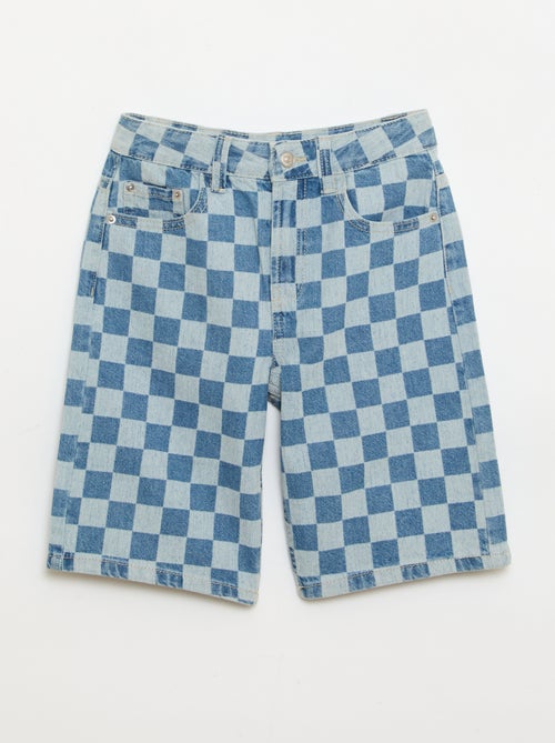 Bermuda de calças de ganga aos quadrados - Kiabi