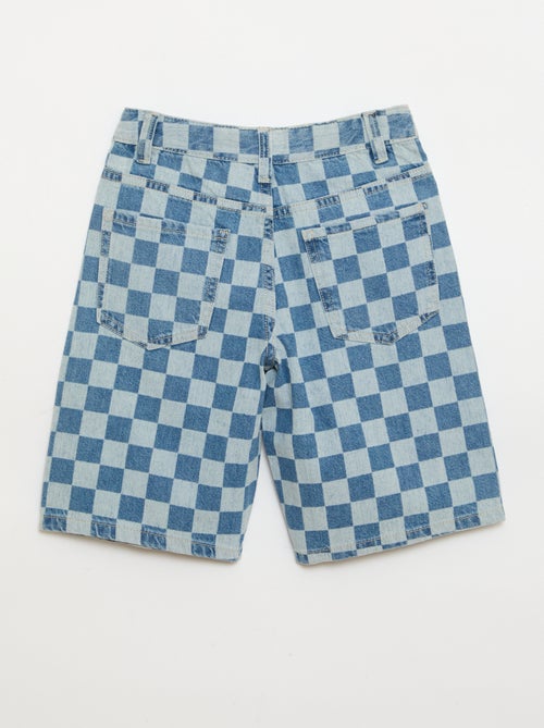 Bermuda de calças de ganga aos quadrados - Kiabi