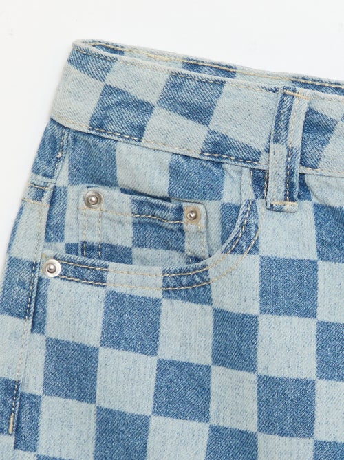 Bermuda de calças de ganga aos quadrados - Kiabi