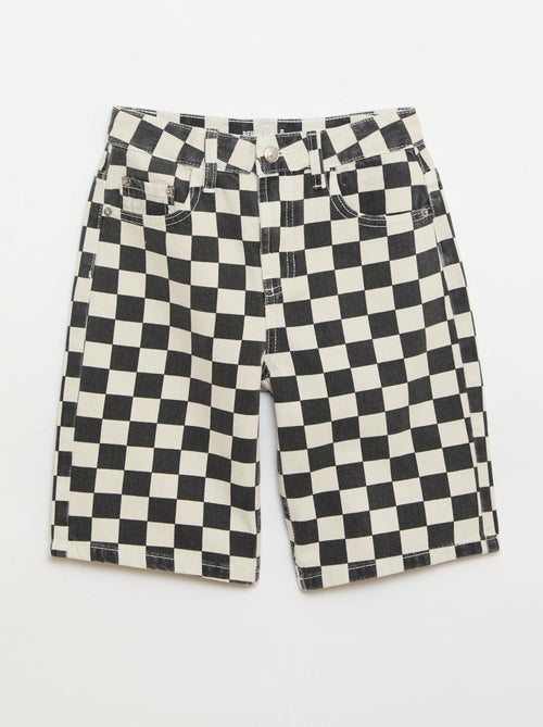 Bermuda de calças de ganga aos quadrados - Kiabi