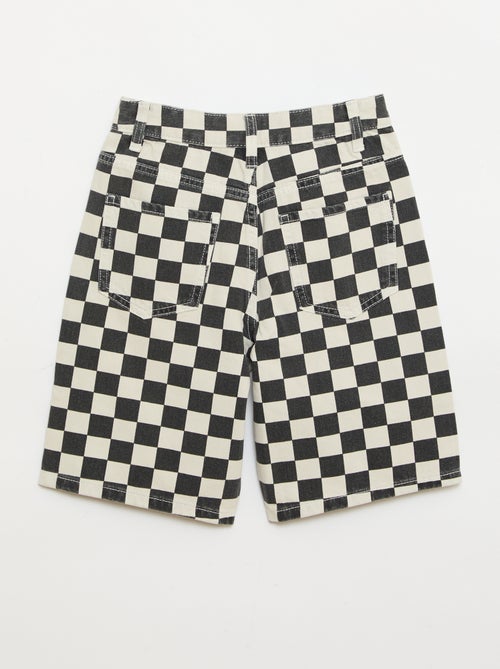 Bermuda de calças de ganga aos quadrados - Kiabi