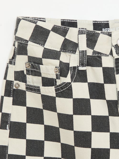 Bermuda de calças de ganga aos quadrados - Kiabi