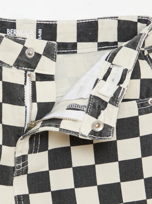 Bermuda de calças de ganga aos quadrados - Kiabi