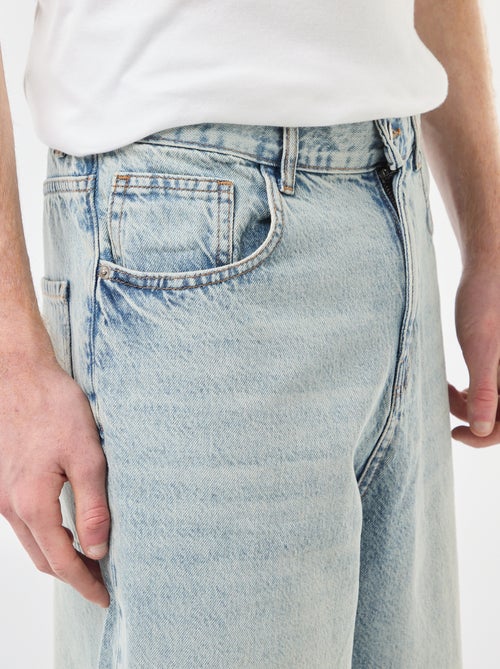 Bermuda de ganga baggy em algodão - Kiabi